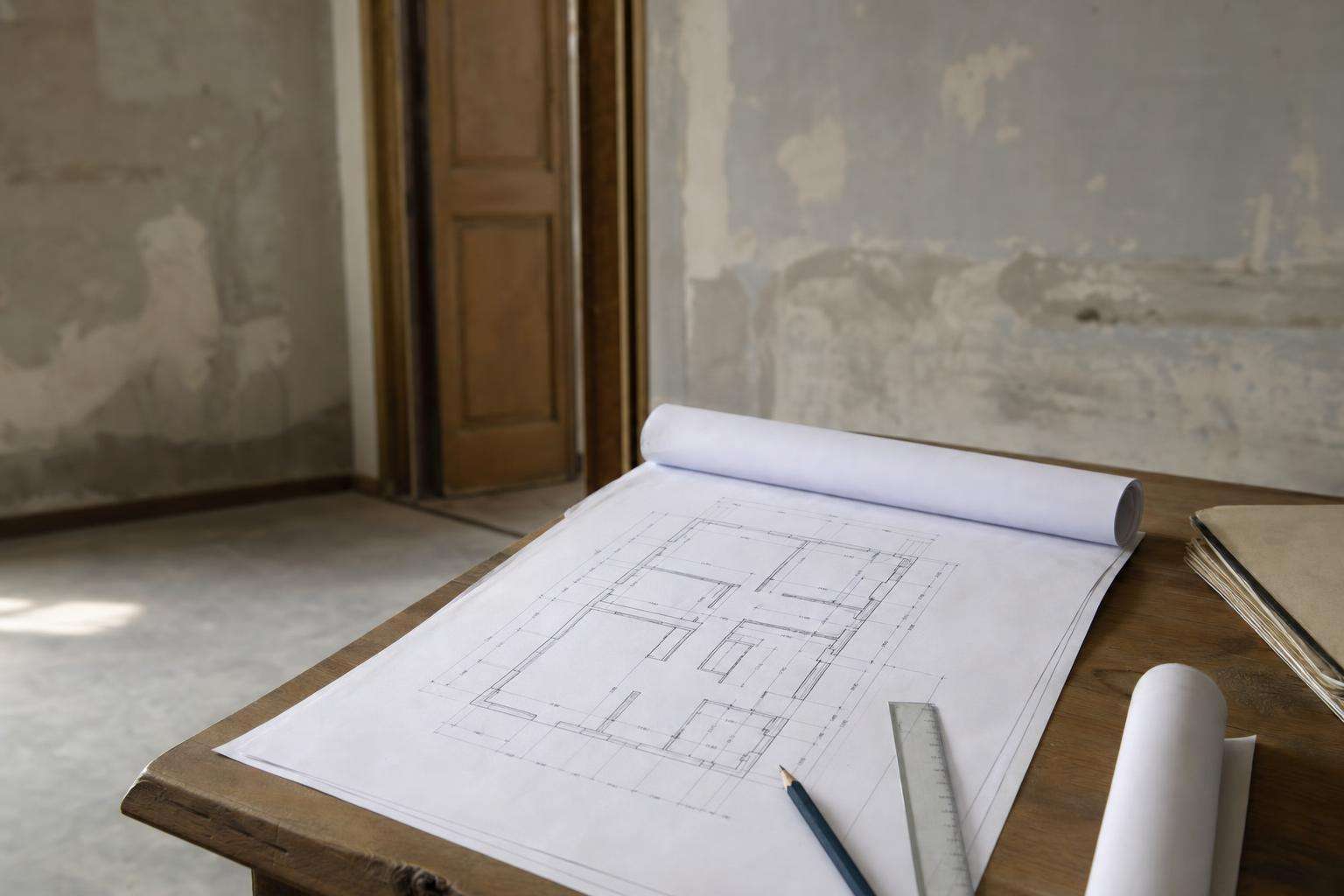 Plano municipal de una casa de La Plata sobre la mesa antes de pedir el permiso de obra